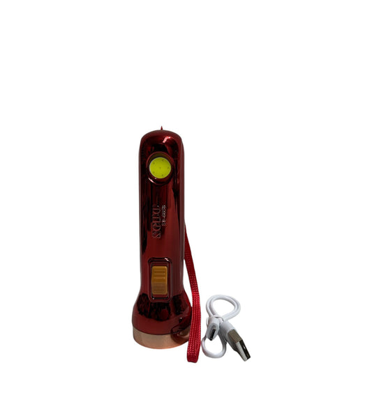 Linterna recargable en blister con un led de costado