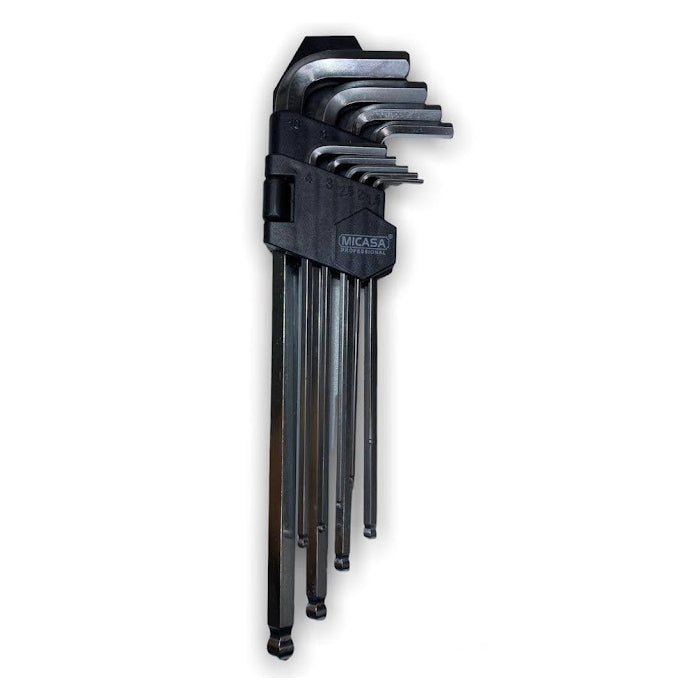 Llave Allen Larga Extremo de Bola CR-V 9 Piezas MICASA