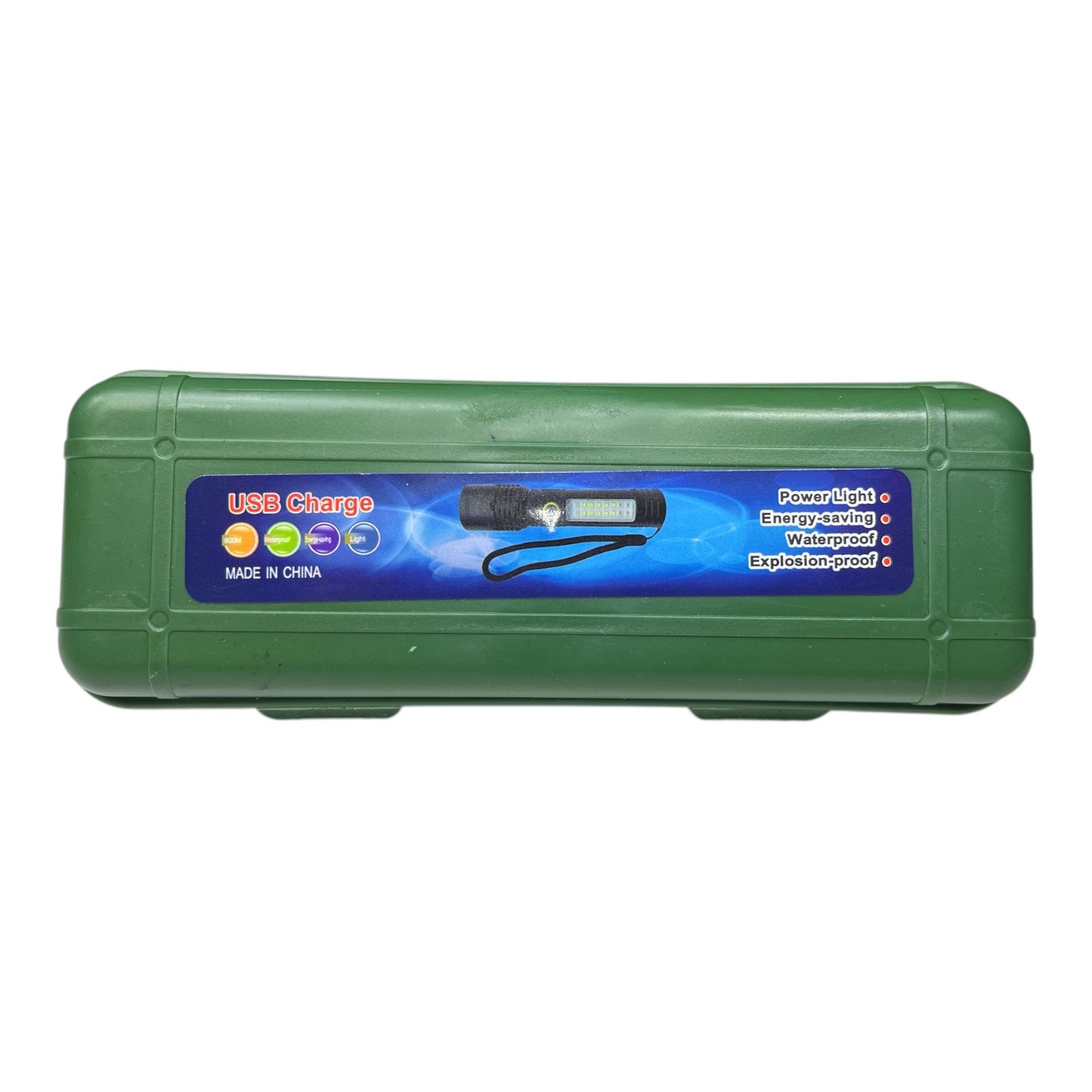 Linterna plateada + luz lateral