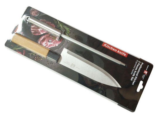 Cuchillo C/Chaira Mango de Madera Elaborate