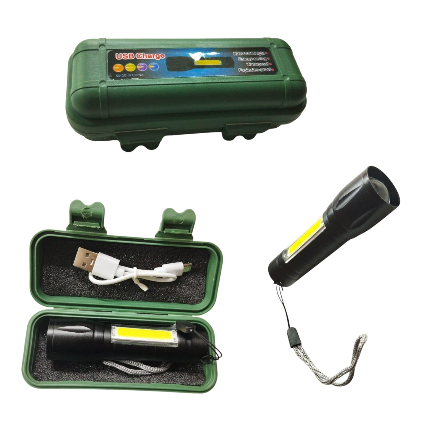 Linterna de Bolsillo Luz con Zoom Pequeña y Portable 9cm