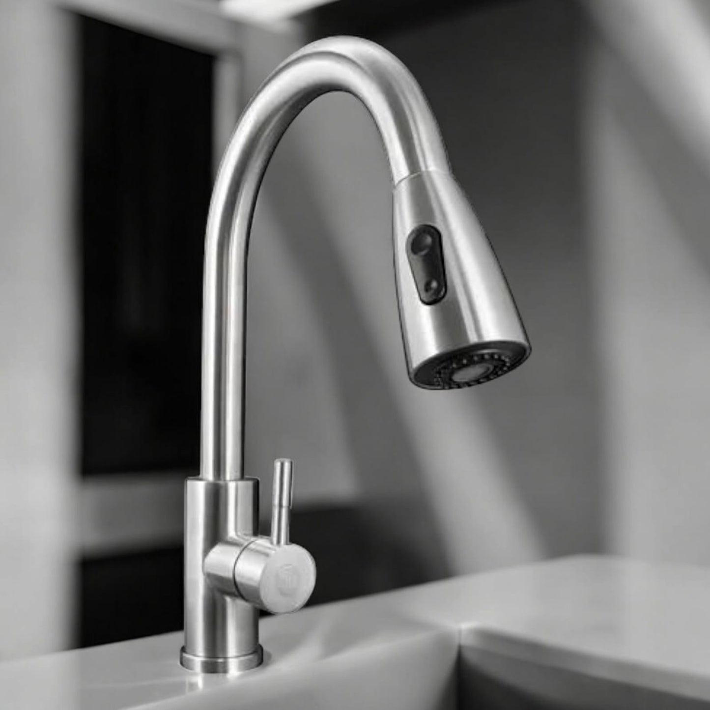 Canilla Monocomando Extensible Flexible Acero Inoxidable Cromada