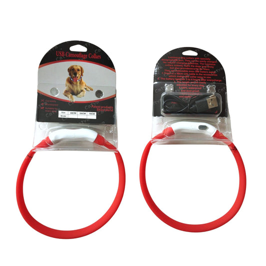 Collar Luminoso para Perro (ch) LED Recargable Ajustable 13 cm