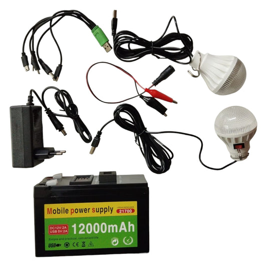 Estación de Carga de Emergencia USB + 2 Focos