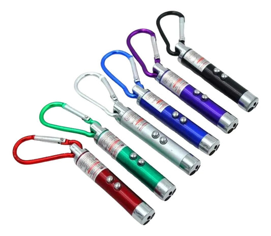 Linterna 3 en 1 Llavero con Laser a Pila
