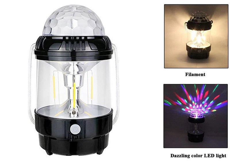 Farol Luz Cálida Fría con Proyector de Luces de Colores