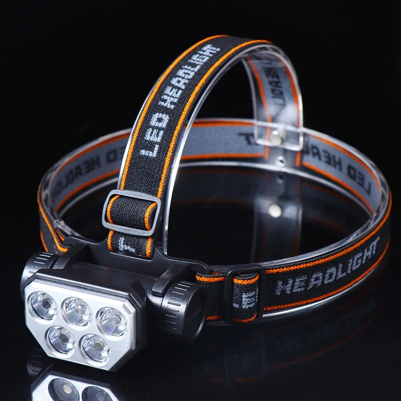 Minero de 5 Luces Luz Blanca y Azul USB Recargable