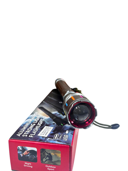 Linterna de Metal de 25cm Doble Bateria 26650