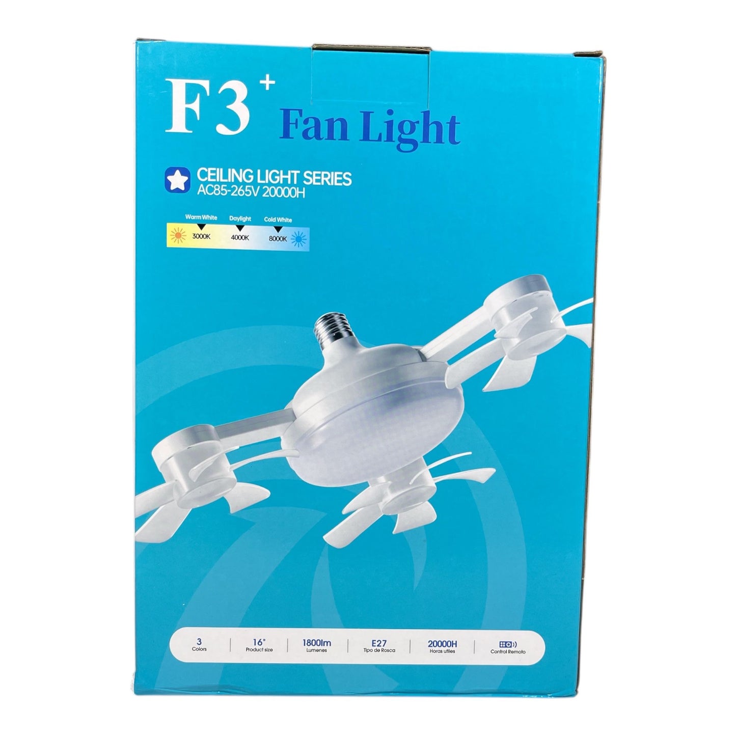 Luz dron c/ ventilador x3