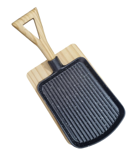 Plancha de Hierro con Mango y Base de Madera