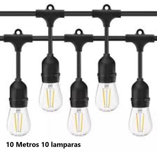 Guia de 10 metros 10 Lamparas(No incluye lamparas)