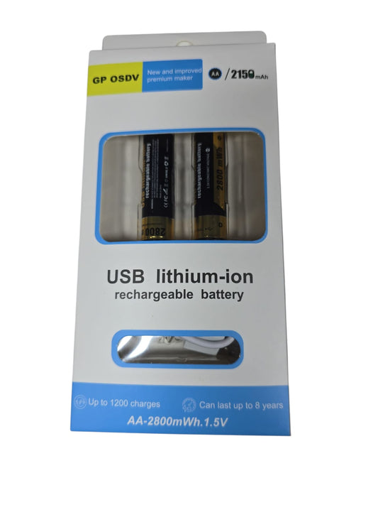 Pila recargable USB X 2