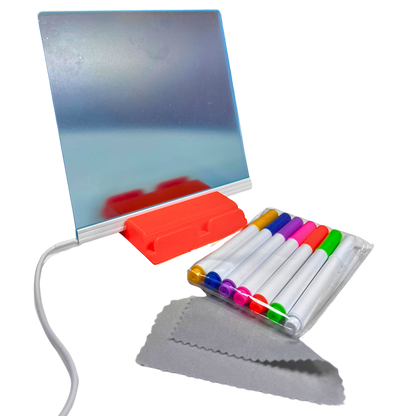 Pizarra LED de 15x15cm + lapices de colores