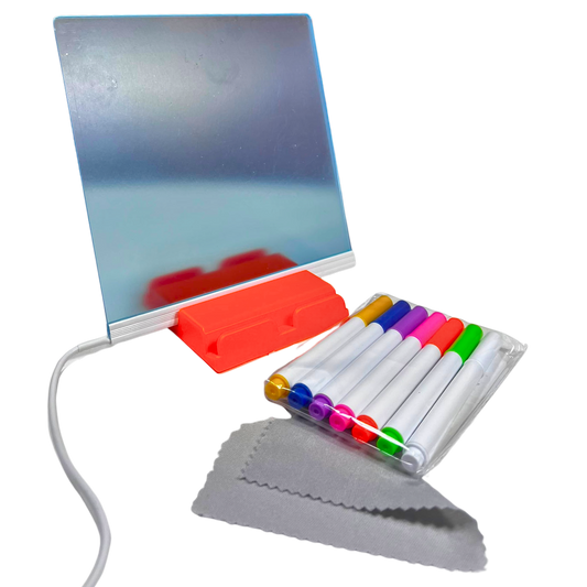 Pizarra LED de 15x15cm + lapices de colores