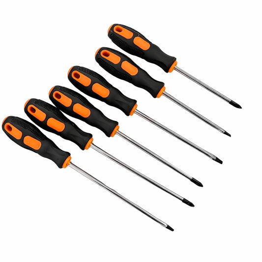 Destronillador x6 con Mango de Color Naranja y Negro