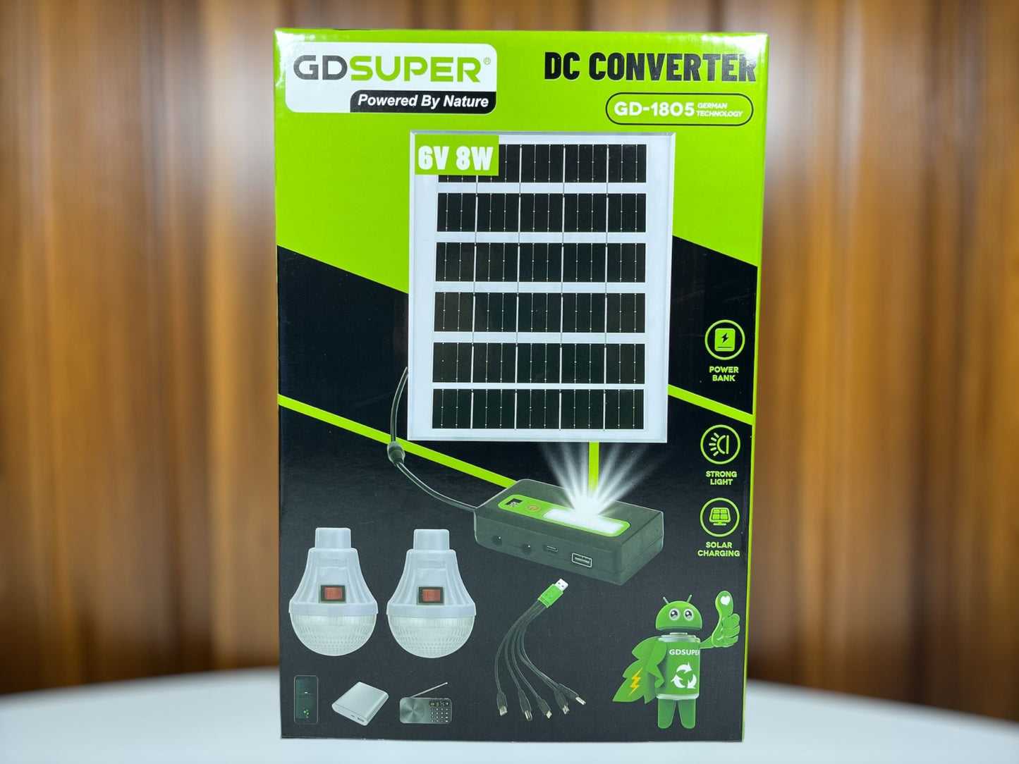 Bombitas + panel solar GD-1805