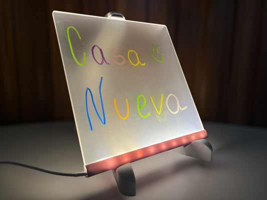 Pizarra LED de 20x20cm + lapices de colores