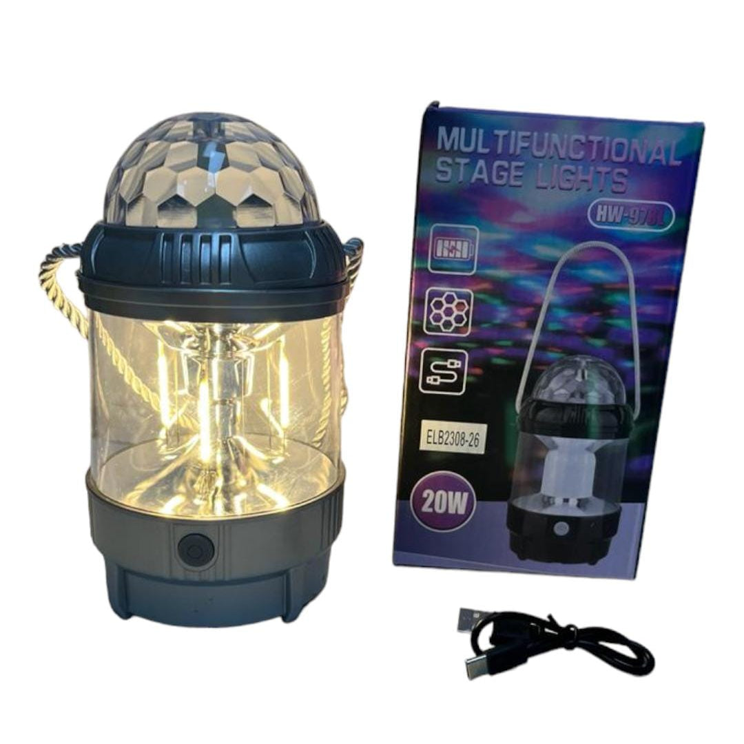 Farol Retro Luz Cálida con Proyección de Colores