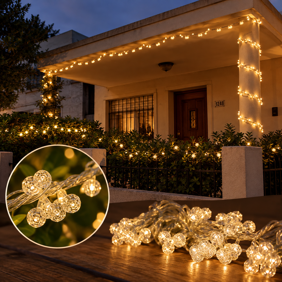 Set x2: Guia de "Perlas" Luces a Pila