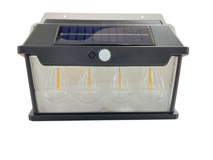 Luz Solar con Sensor + 4 Lámparas Cálidas