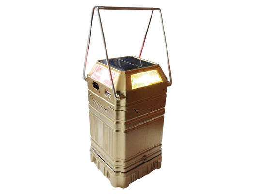 Farol Cuadrado Recargable con panel solar y entrada USB