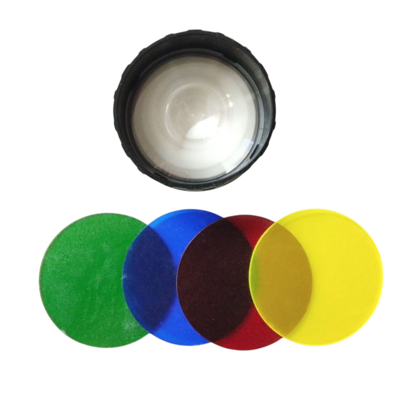 Linterna de Alto Alcance Ajustable + 5 Lentes de Colores