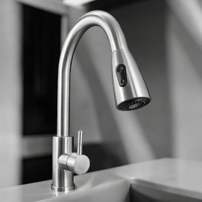 Canilla Monocomando Extensible Flexible Acero Inoxidable Cromada