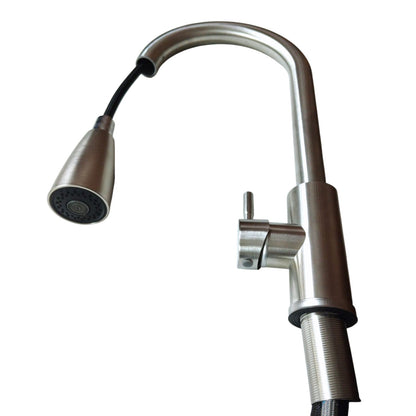 Canilla Monocomando Extensible Flexible Acero Inoxidable Cromada