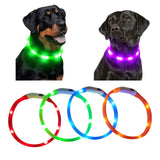 Collar Led Luz para Perro Mediano 17cm Diámetro Recortable Recargable