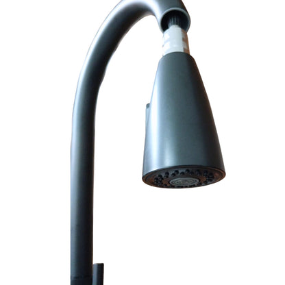 Canilla Monocomando Extensible Flexible Acero Inoxidable Negra