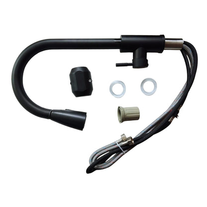 Canilla Monocomando Extensible Flexible Acero Inoxidable Negra