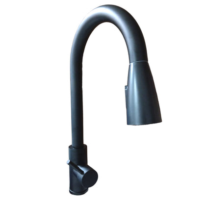Canilla Monocomando Extensible Flexible Acero Inoxidable Negra