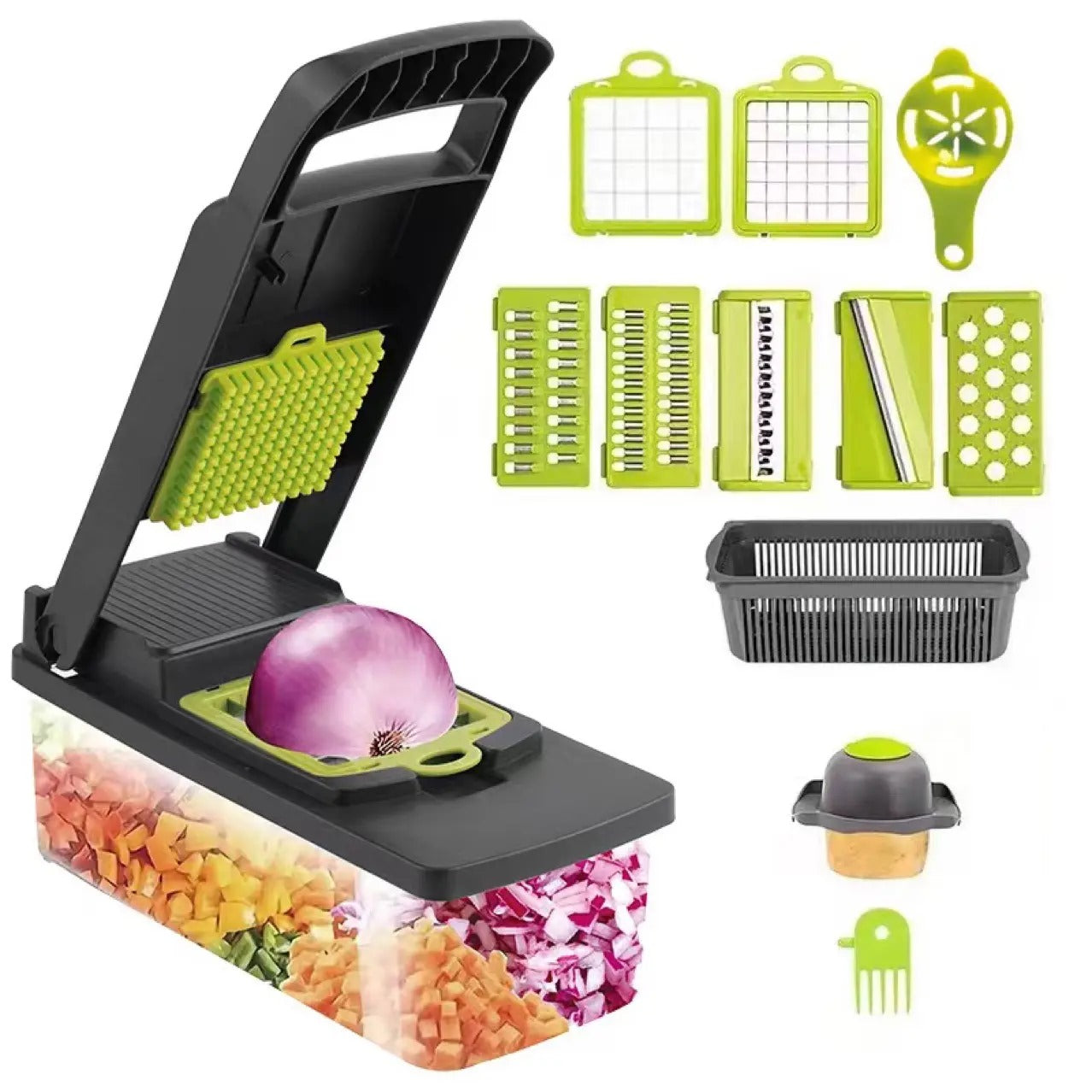 Rallador Cortador de Frutas y Verduras 16 Piezas
