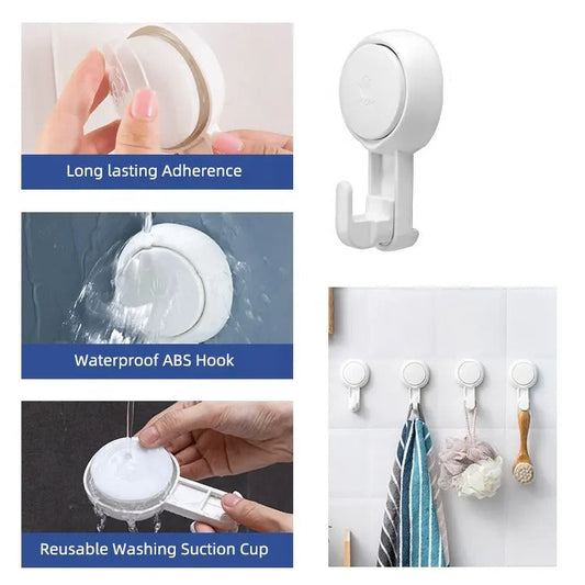 Gancho de Pared con Ventosa Reutilizable para Baño Set x2