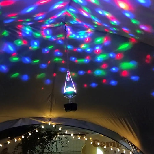 Farol Retro Luz Cálida con Proyección de Colores