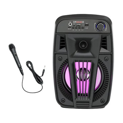 Parlante Recargable con Radio FM USB Bluetooth y Microfono