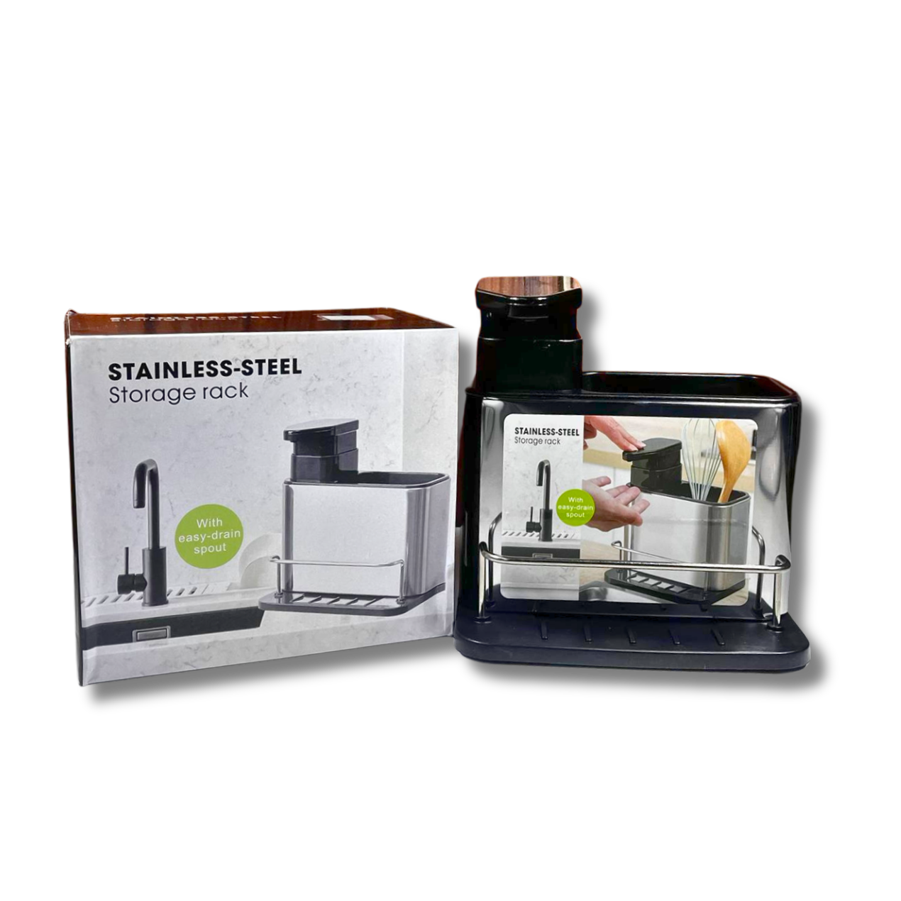 Escurridor de Cocina con Dispensador de Jabón Acero Inoxidable