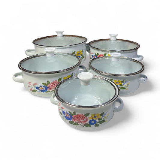 Set de bowls 14/16/18/20/22 cm simil esmaltado