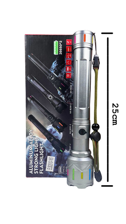 Linterna de Metal de 25cm Doble Bateria 26650