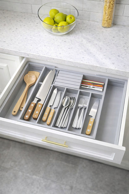 Cajon para cubiertos Madera + Soporte de Cuchillos