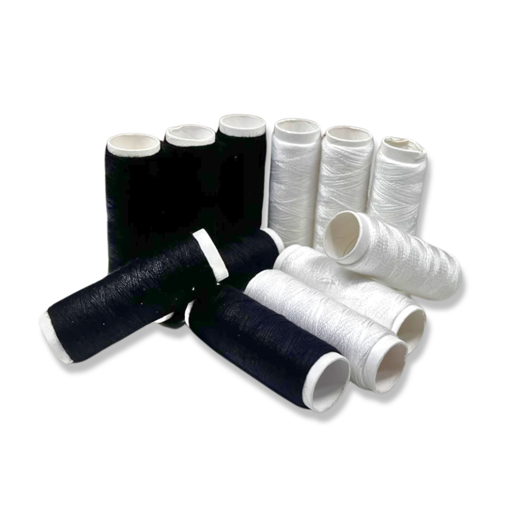 Kit x12 Hilo de Costura Blanco y Negro