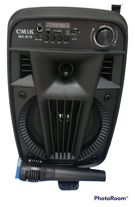 Parlante Recargable con Radio FM USB Bluetooth y Microfono
