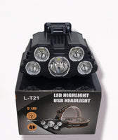 LINTERNA MINERO RECARGABLE DE 5 LUCES Y PUERTO USB